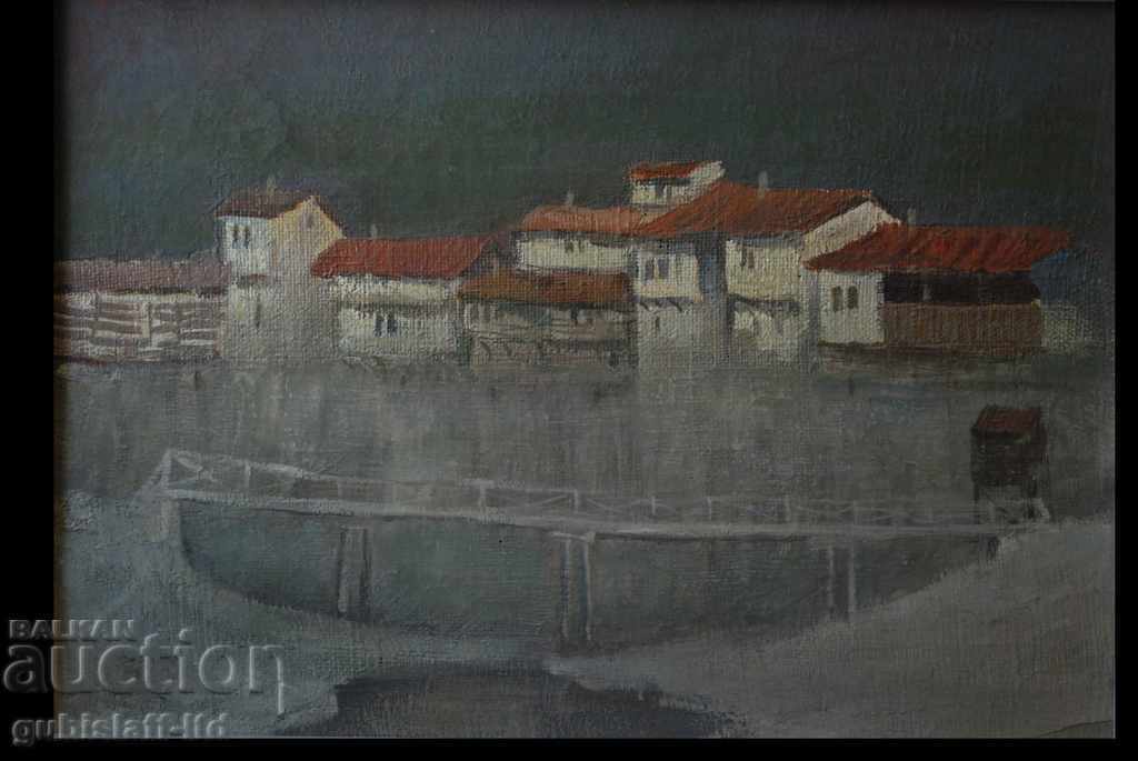 Picture, landscape from the city of Elena, Bulgarian author, 1970s with price 220.00 BGN | € 112.48