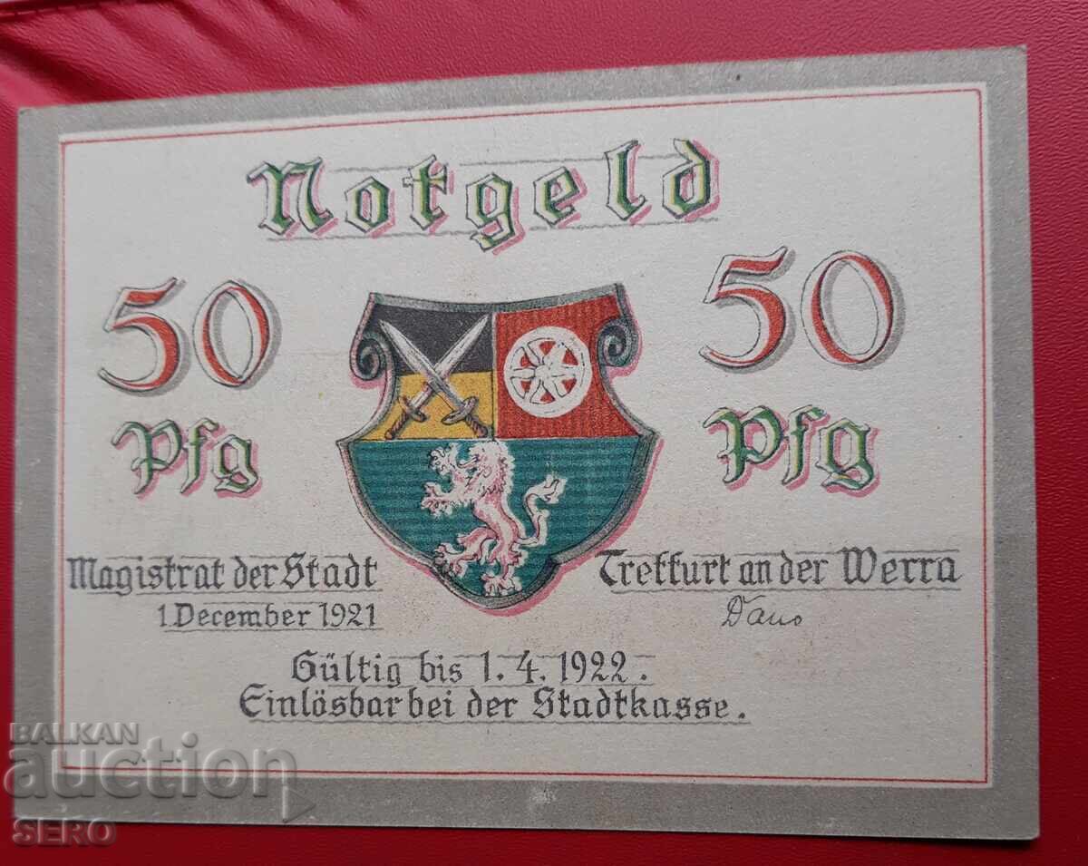 Banknote - Germany - Thuringia - Treffurt - 50 Pfennig 1921 with price 2.00 BGN | € 1.02 Banknote - Germany - Thuringia - Treffurt - 50 Pfennig 1921 with price 2.00 BGN | € 1.02