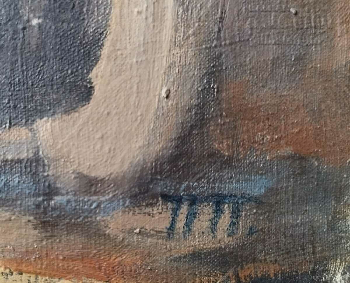 Картина "Пейзаж от Смолян",1965 г., худ.П.Петков (1924-1976) с цена 1800.00 лв. | € 920.33