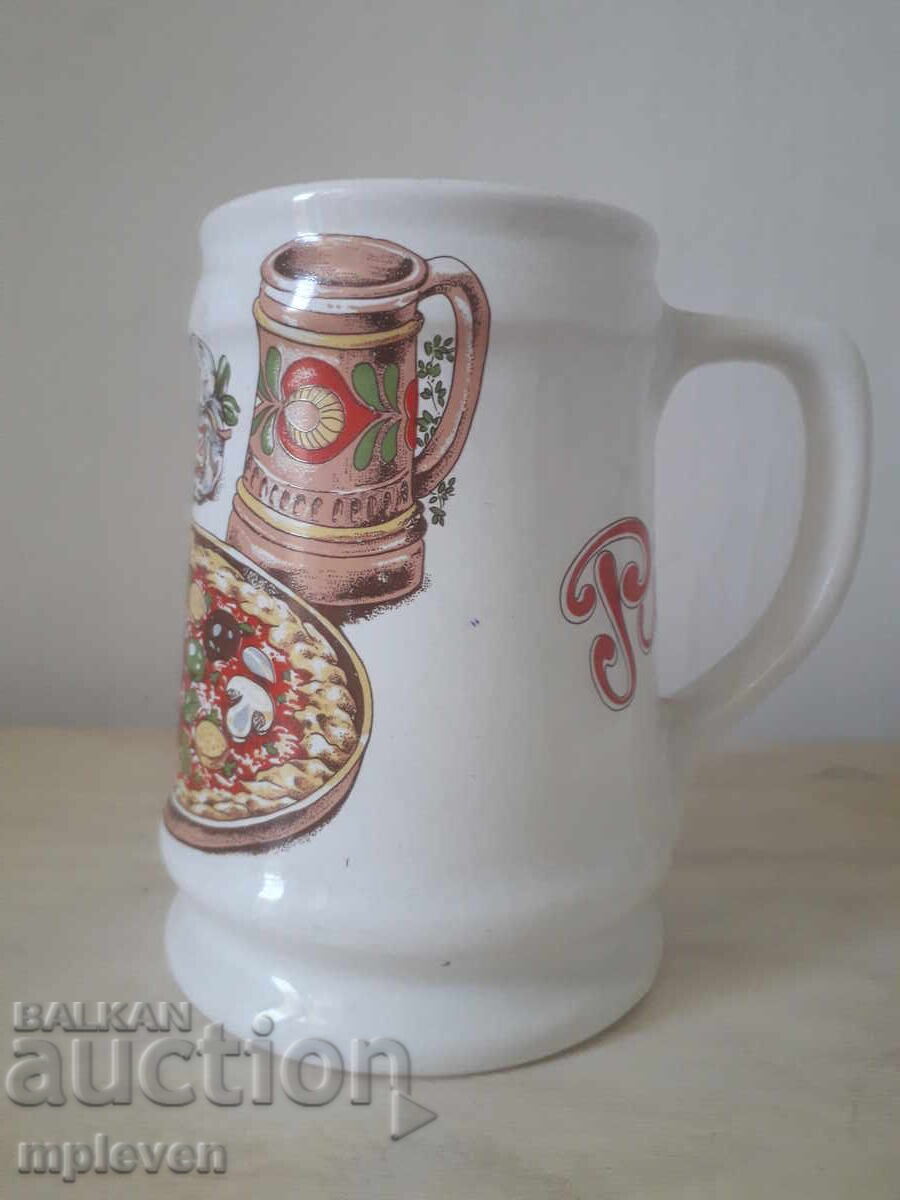 Delivery of Beer Mug for Pizza