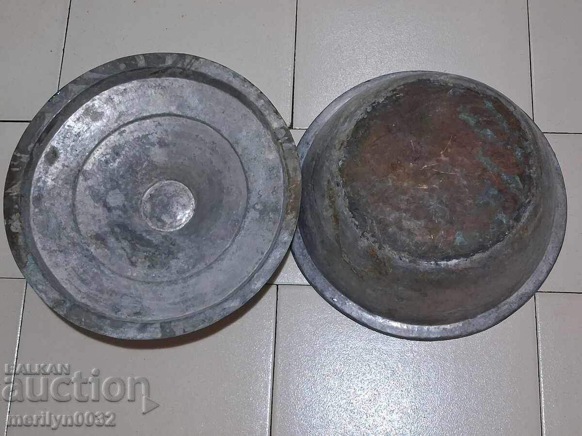 Δημοπρασία Χάλκινη κατσαρόλα με καπάκι χάλκινο σκεύος μπασάν