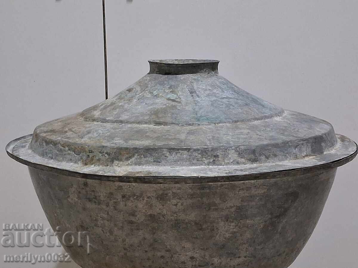 Χάλκινη κατσαρόλα με καπάκι χάλκινο σκεύος μπασάν - 7