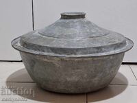 Χάλκινη κατσαρόλα με καπάκι χάλκινο σκεύος μπασάν