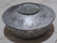 Χάλκινη κατσαρόλα με καπάκι χάλκινο σκεύος μπασάν