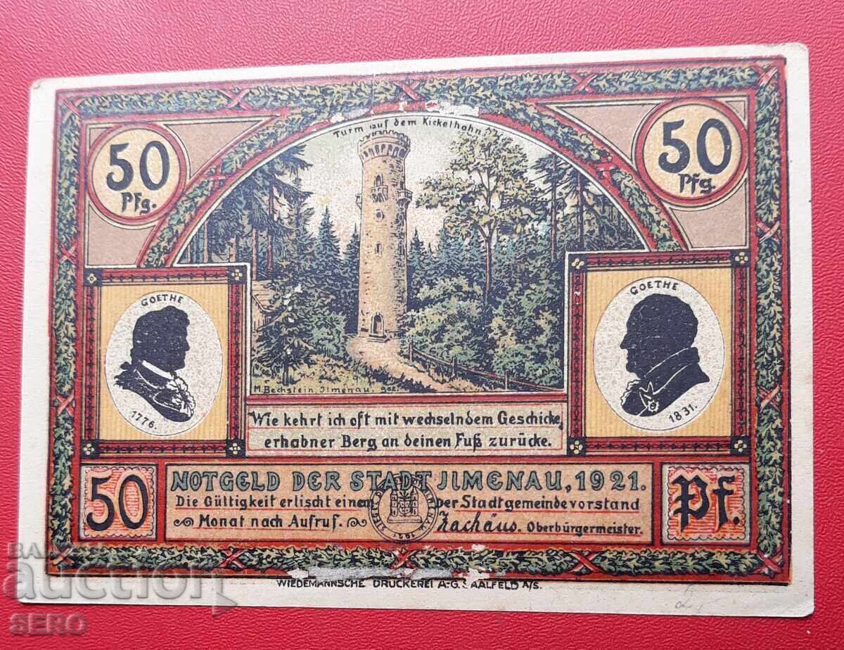 Banknote-Germany-Thuringia-Ilmenau-50 pfennig 1921