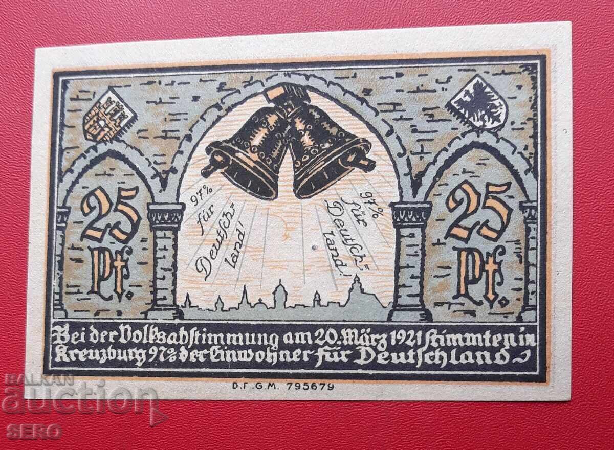 Банкнота-Германия-Силезия-Крейзбург-25 пфенига 1921