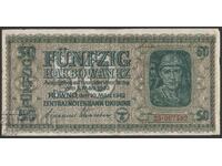 Банкнота 50 Карбованци Окупирана Украйна 1942 г Свастика