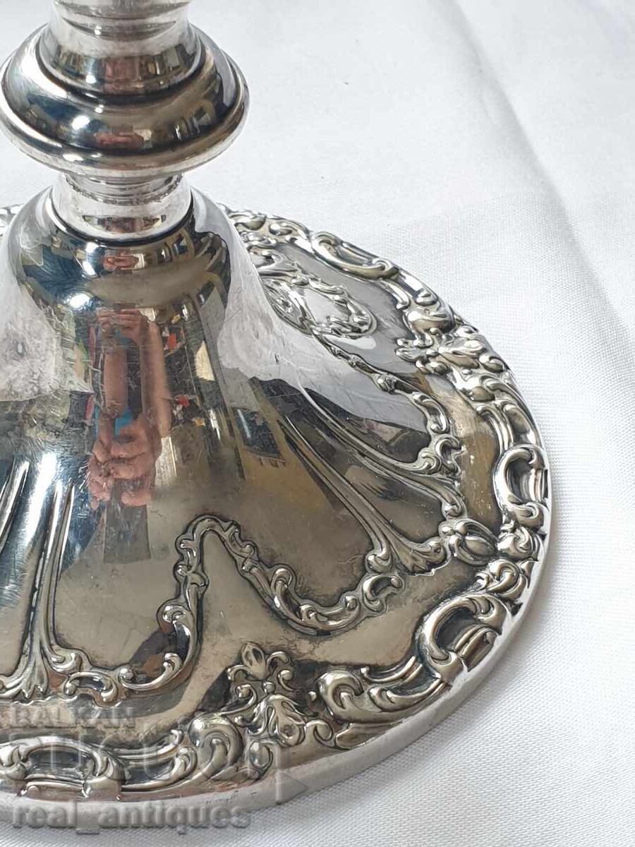 Licitație Sfeșnic placat cu argint Licitație Sfeșnic placat cu argint