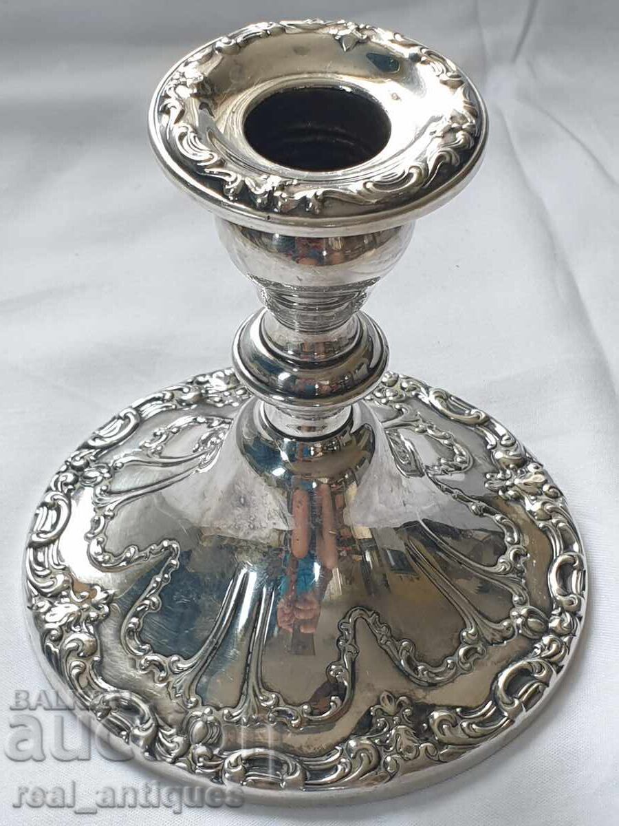 Sfeșnic placat cu argint Sfeșnic placat cu argint