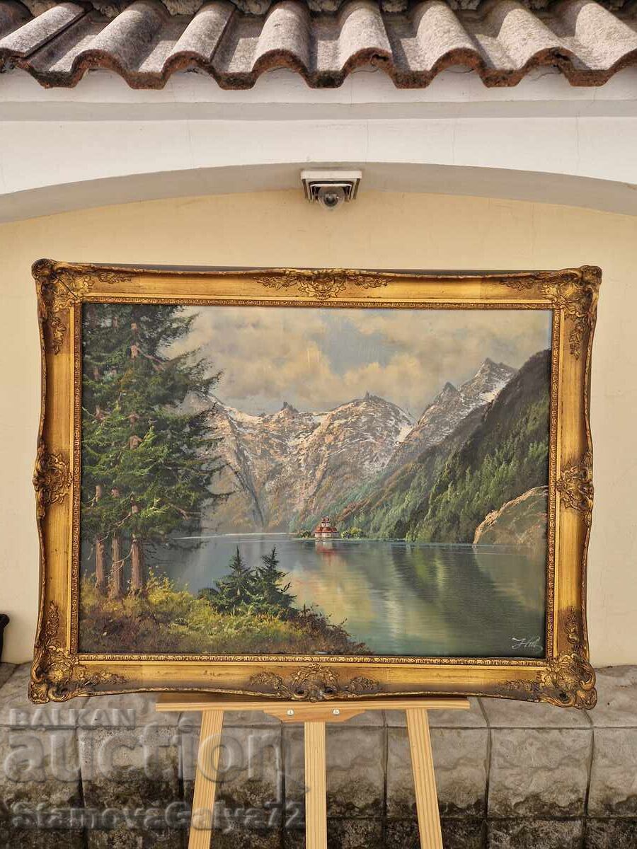 Minunată pictură germană originală, ulei pe pânză cu preț € 151.85 | 296.99 BGN Minunată pictură germană originală, ulei pe pânză cu preț € 151.85 | 296.99 BGN