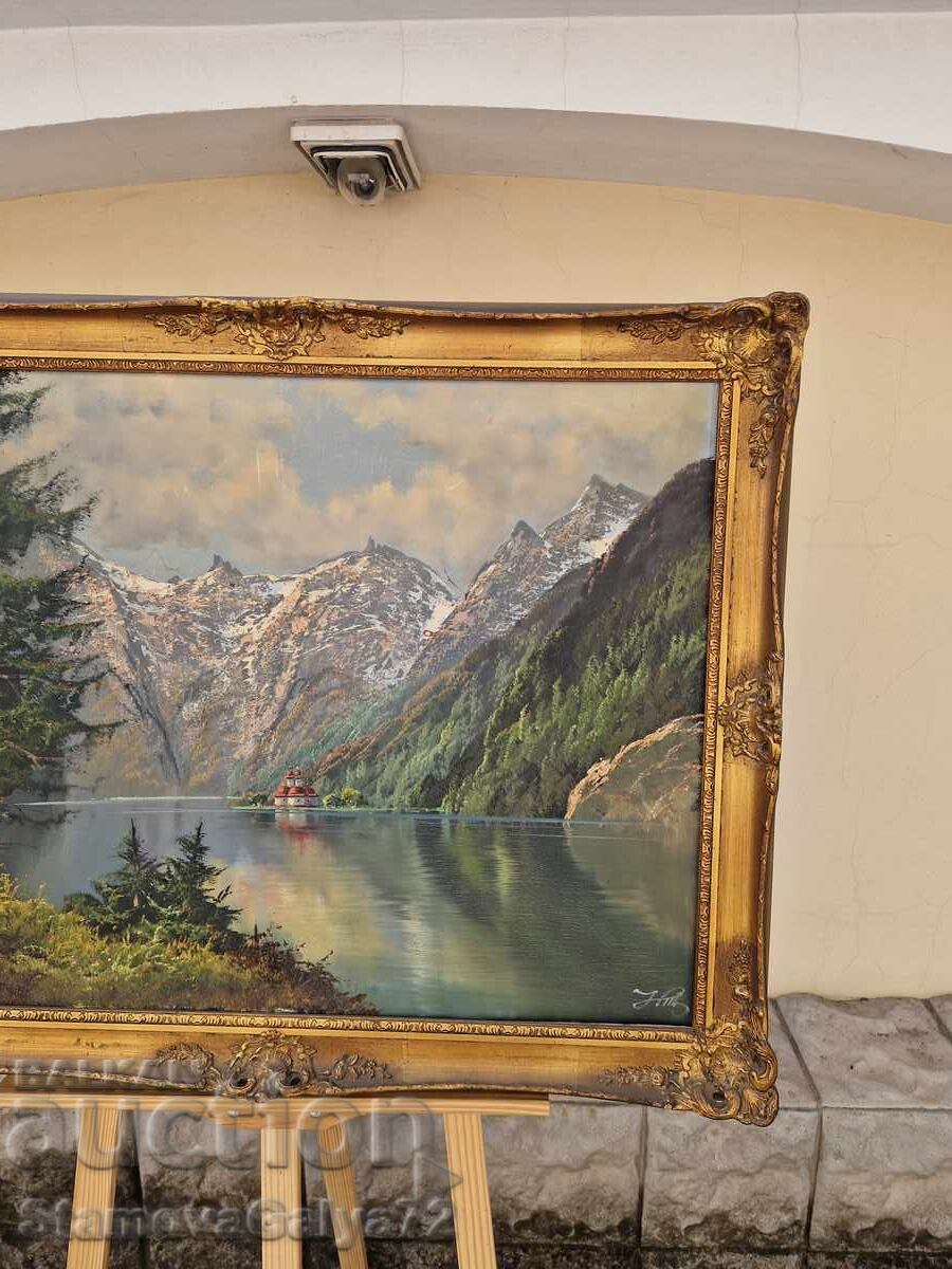 Livrarea Minunată pictură germană originală, ulei pe pânză Livrarea Minunată pictură germană originală, ulei pe pânză