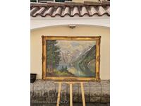 Υπέροχος γερμανικός αυθεντικός πίνακας ζωγραφικής με λάδι σε καμβά