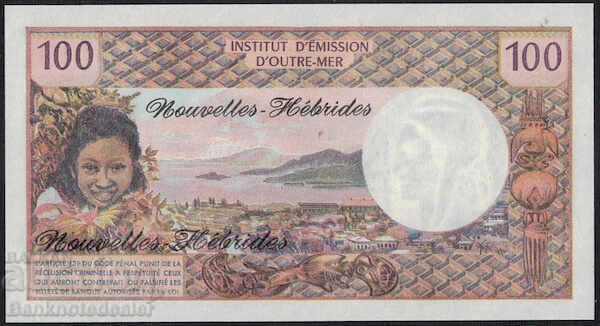 New Hebrides 100 Francs 1977 Pick 18d Uncirculated with price 75.00 BGN | € 38.35