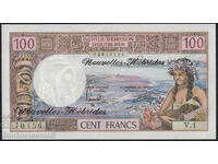 New Hebrides 100 Francs 1977 Pick 18d Uncirculated