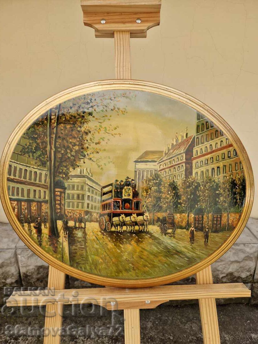 Licitație Tablou superb în ulei pe suport de lemn