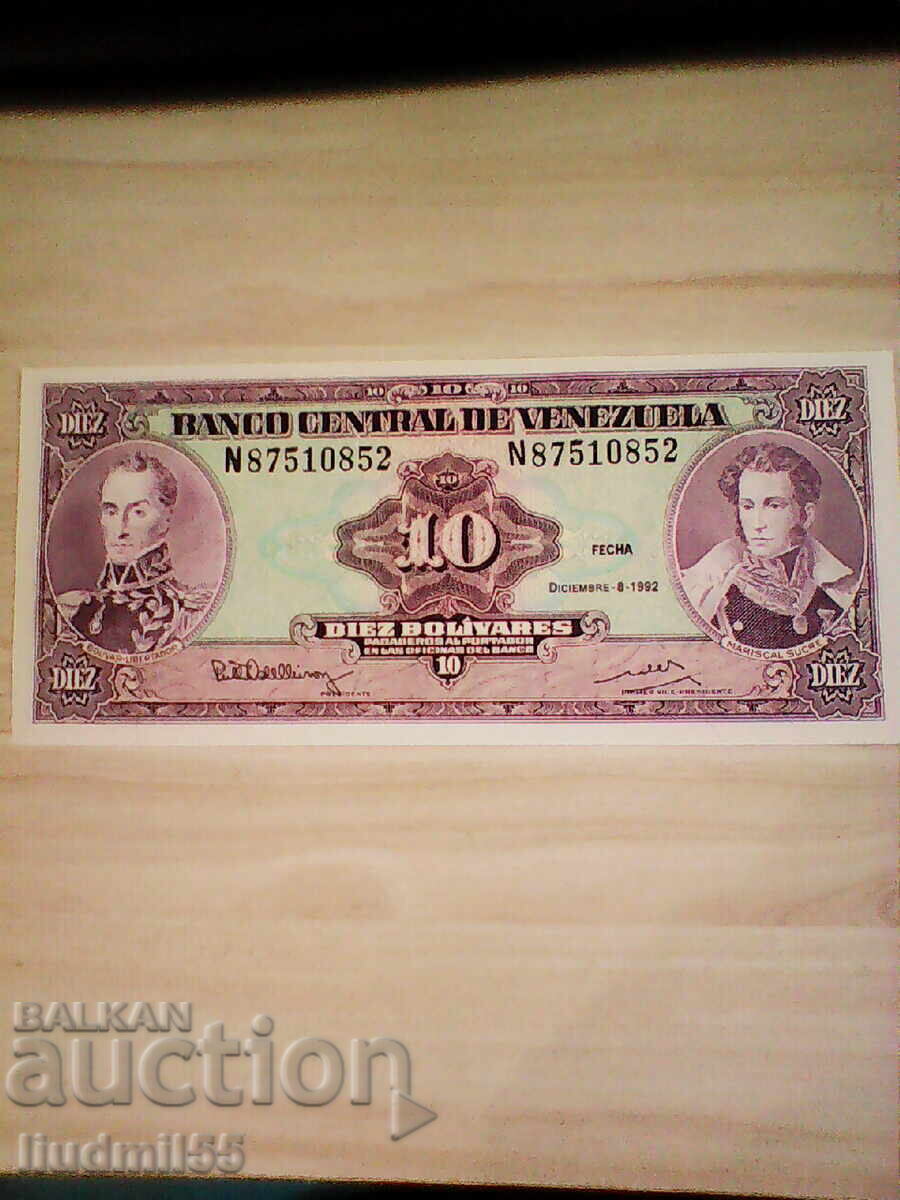 Венецуела 10 боливара 1992 UNC Венецуела 10 боливара 1992 UNC
