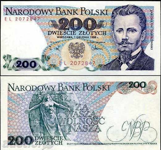 ZORBA TOP LICITATII POLONIA 200 ZLOTS 1988 UNC