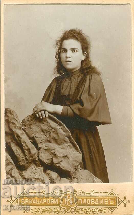 СТАРА ФОТОГРАФИЯ - КАРТОН - БР.КАЦАРОВИ – ПЛОВДИВ - М1768