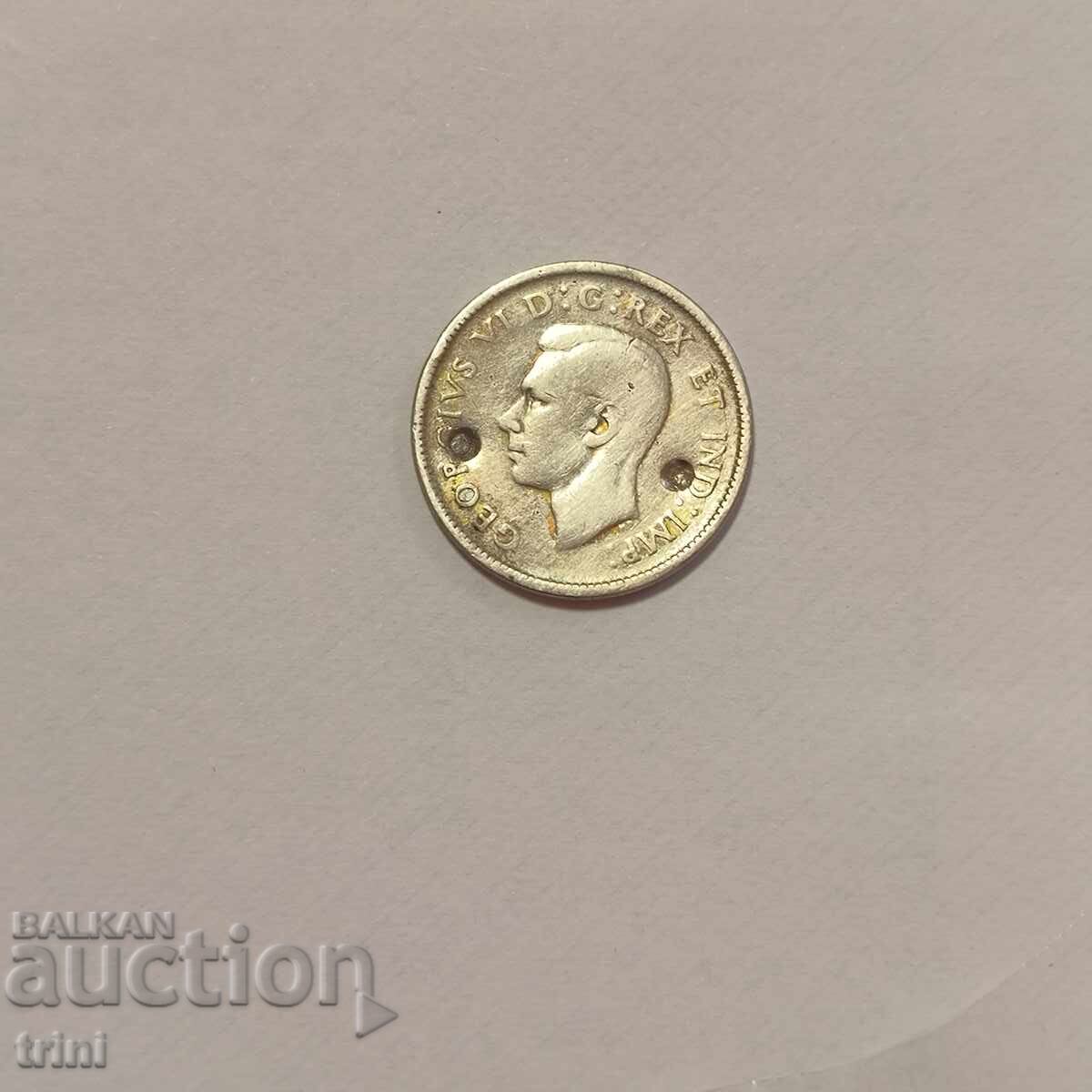 Канада 25 цента 1940 година с цена 15.00 лв. | € 7.67