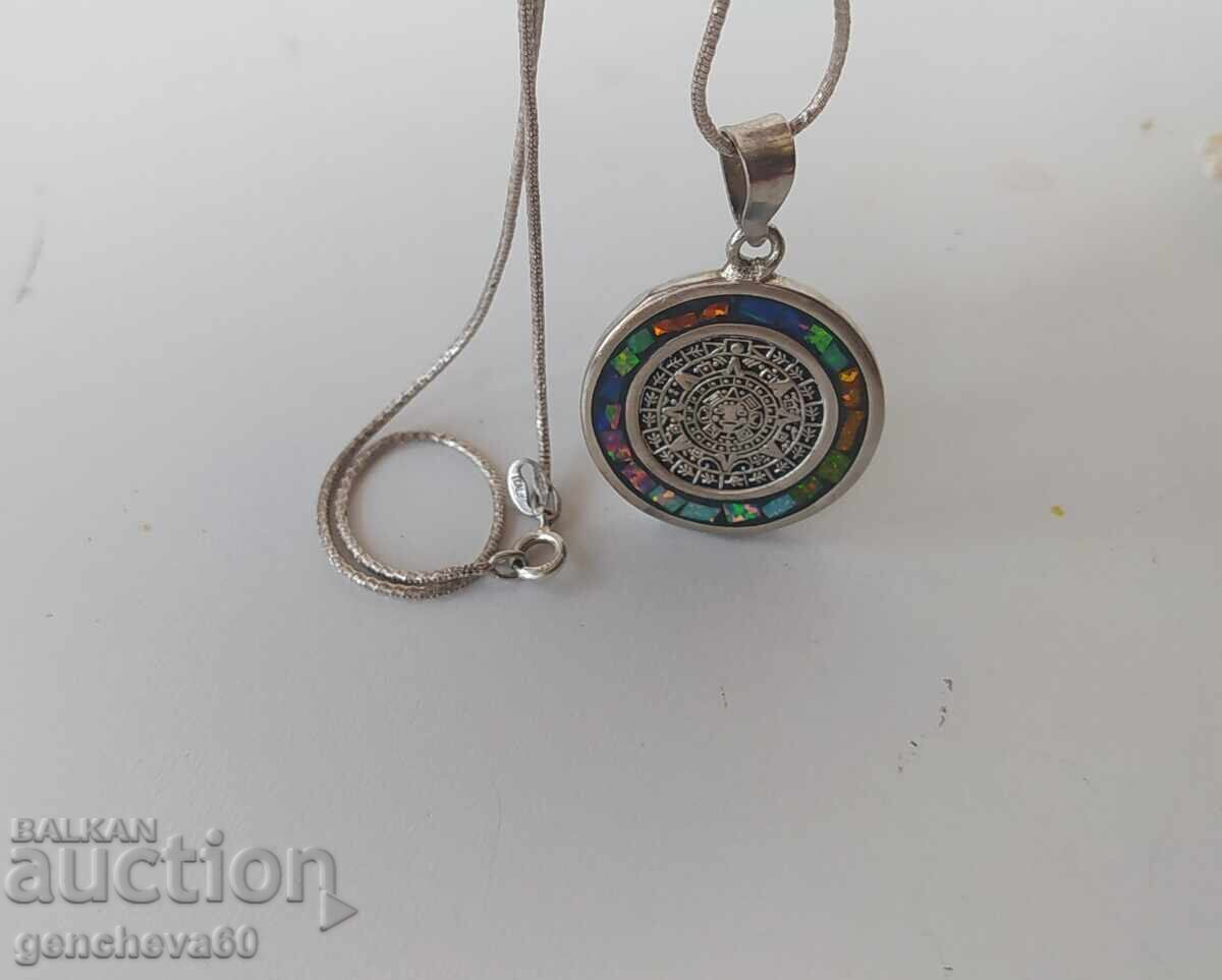 Rare!!! Necklace 925 pendant with Mayan calendar with price 100.00 BGN | € 51.13