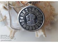 Vintage 925 necklace with Mayan calendar pendant