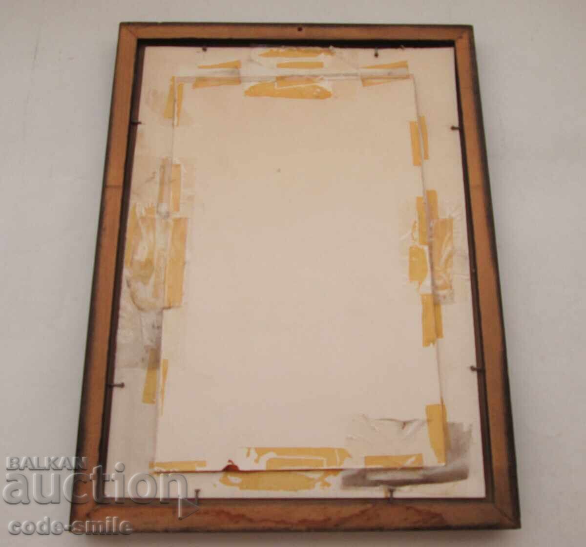 Veche pictură desen cai grafică "Sete" semnată - 6