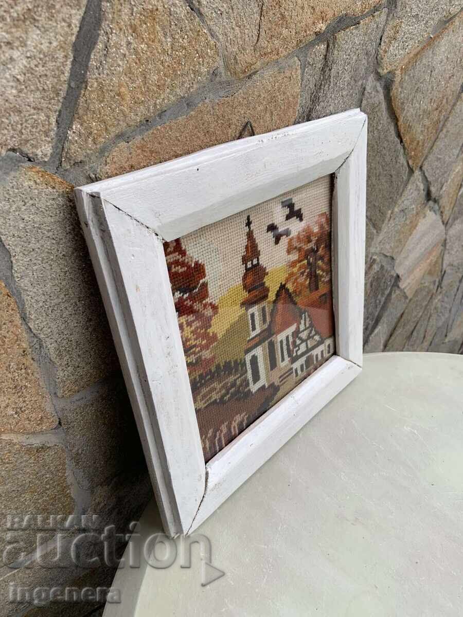 Auction  EARLY SOCIETY TAPESTRY SEWED PANEL WOOD FRAME