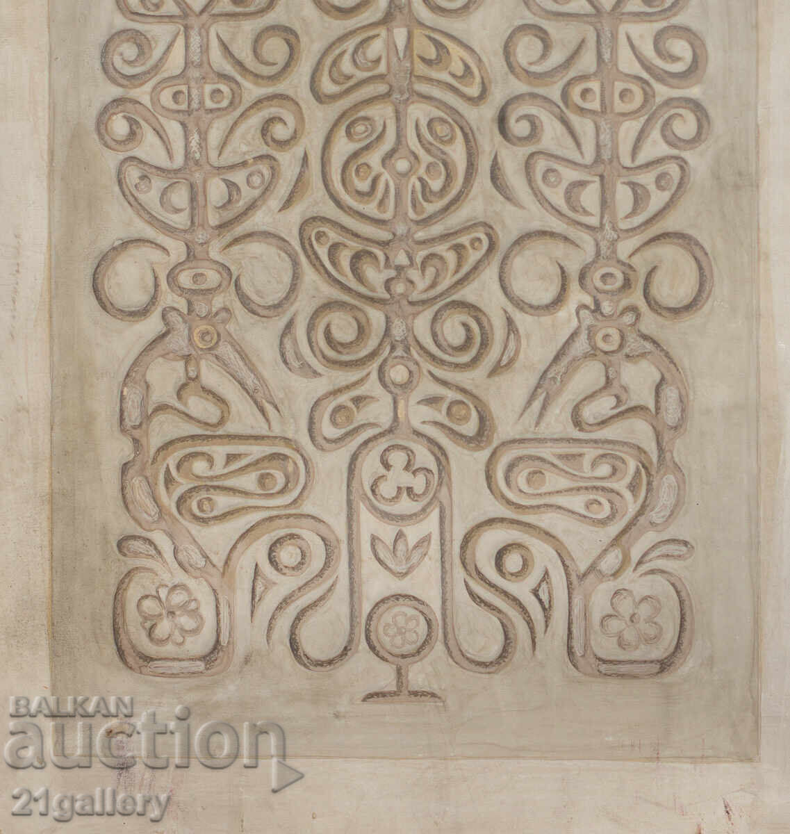 Old gouache painting, alla franca - 6