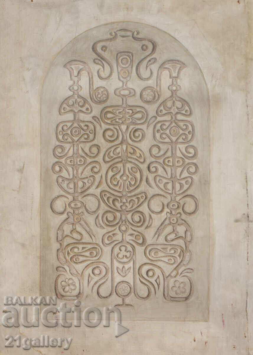 Old gouache painting, alla franca