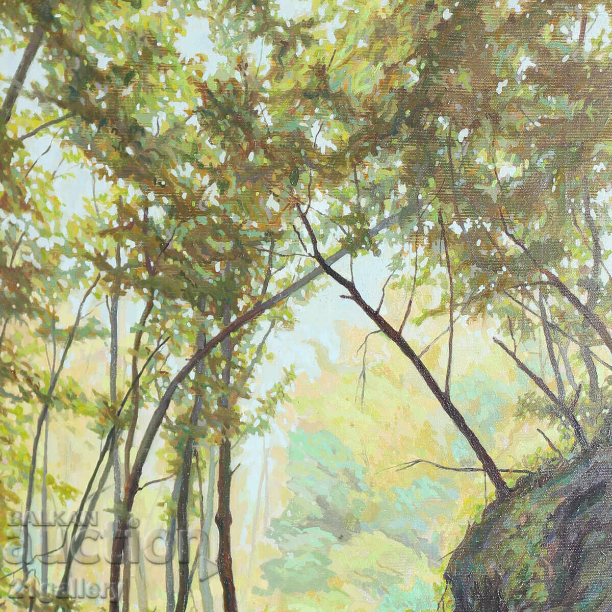 Livrarea Pictură de Svilen Georgiev, ulei pe pânză, peisaj forestier