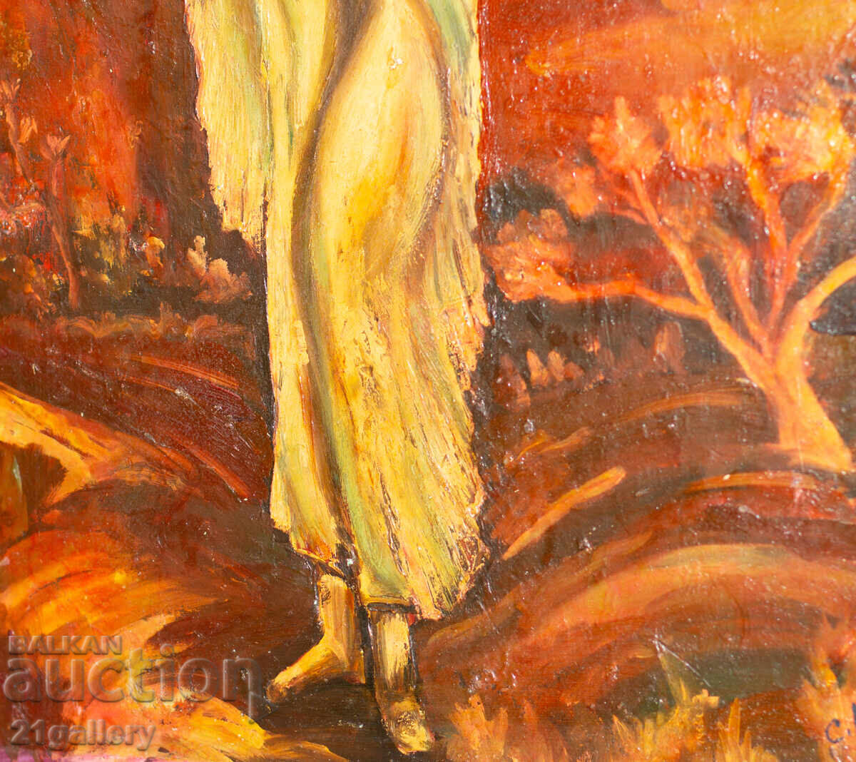 Painting, oil paints, figurative composition, woman - 5