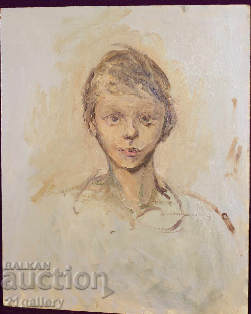 Auction  Oil painting, portrait of a boy