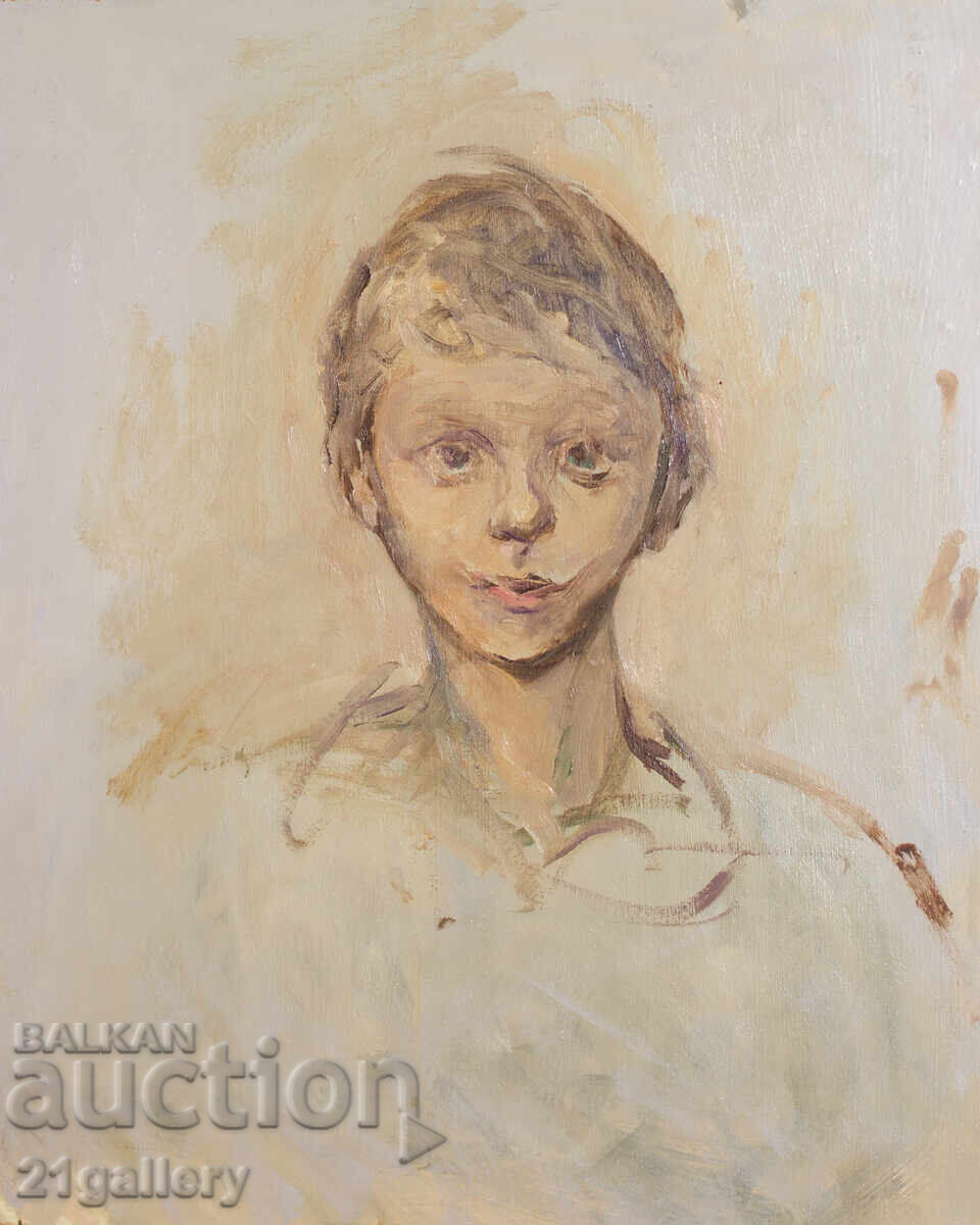 Oil painting, portrait of a boy