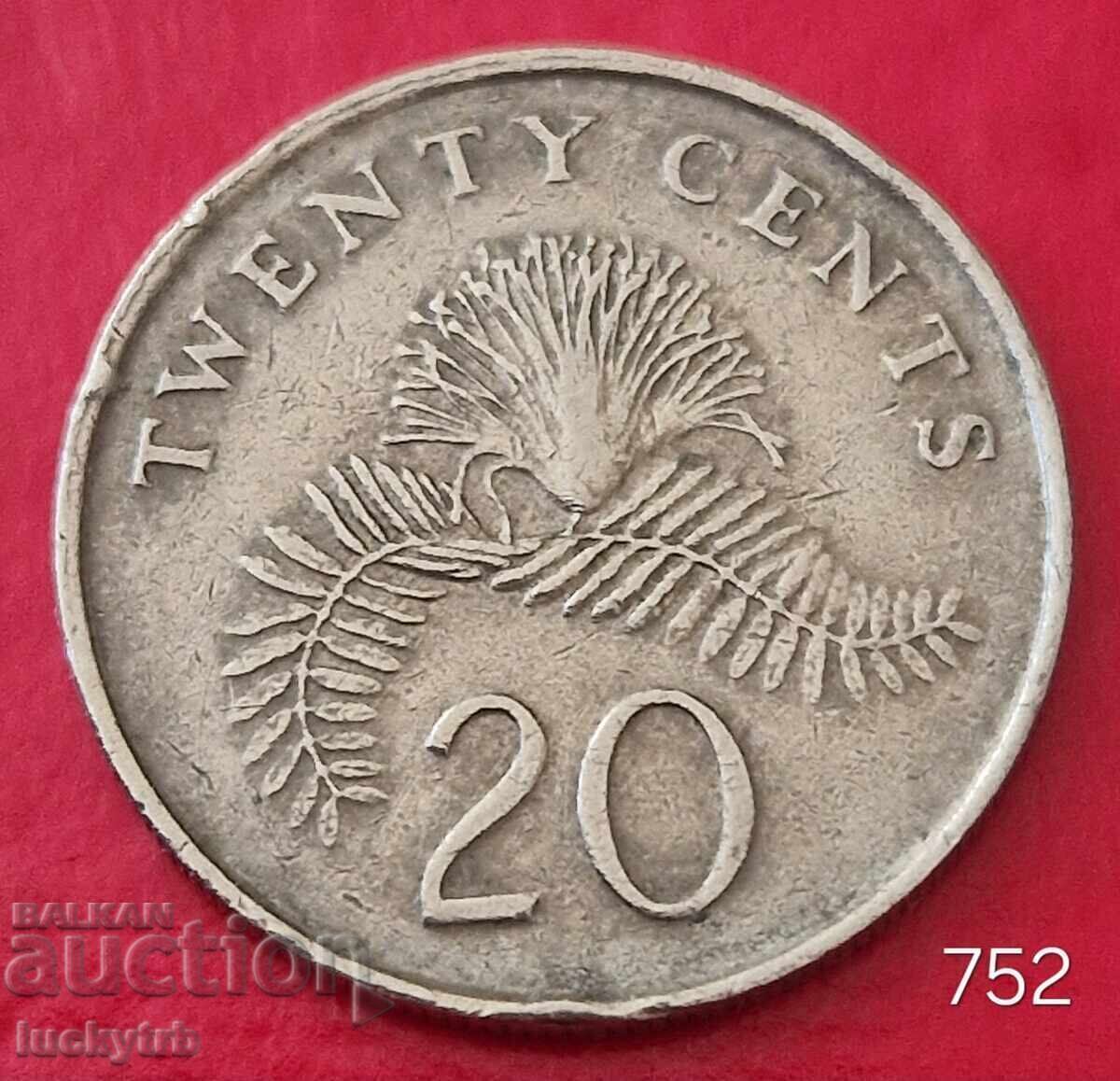 20 de cenți 1991 - Singapore 20 de cenți 1991 - Singapore