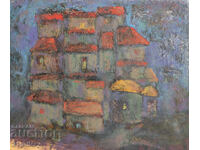 Landscape with houses oil painting