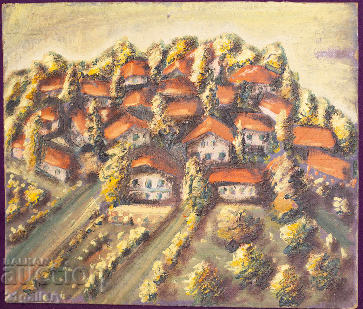 Auction  Landscape with houses oil painting