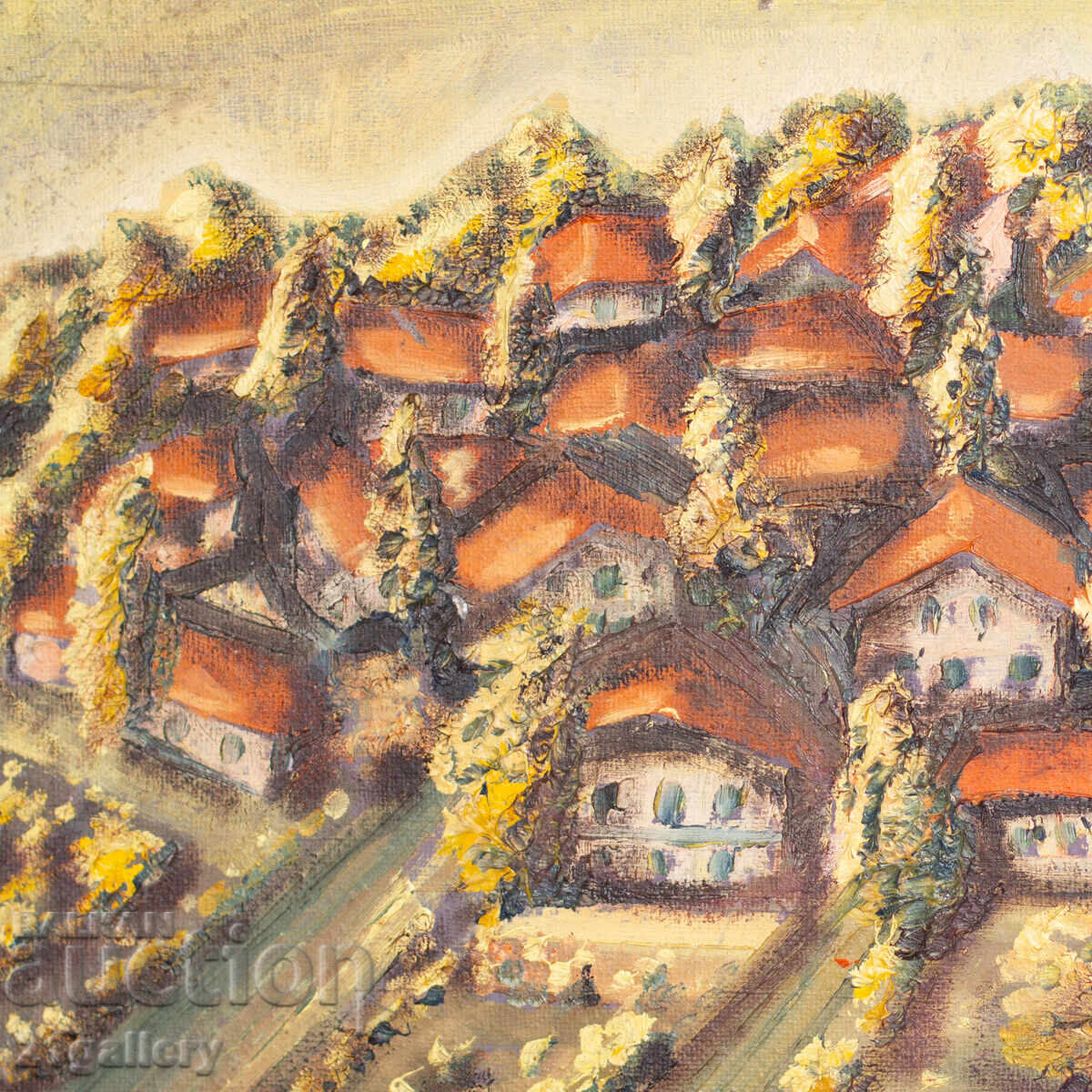 Delivery of Landscape with houses oil painting