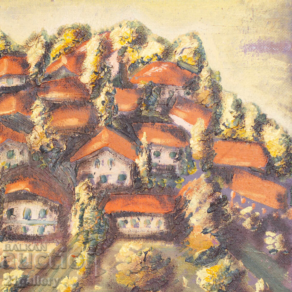 Landscape with houses oil painting - 6