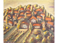 Landscape with houses oil painting