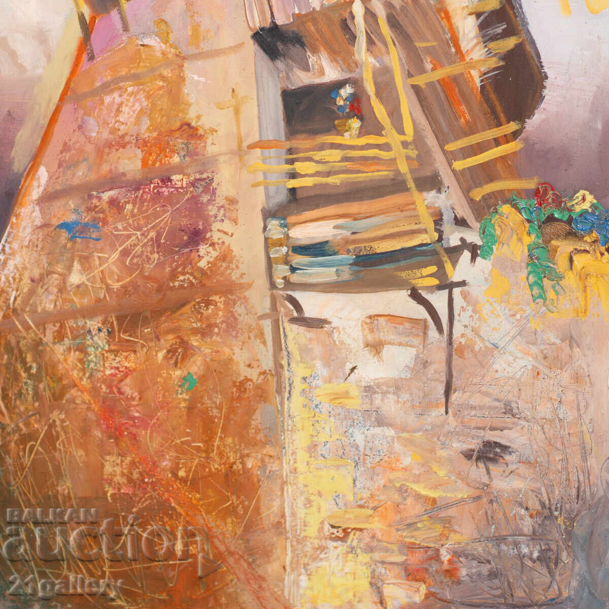 Τοπίο με σπίτι ελαιογραφία - 6