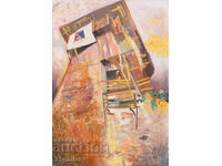 Пейзаж с къща картина маслени бои