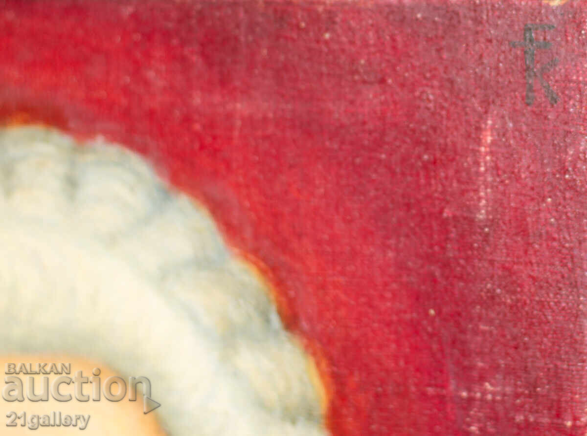 Παλιός ελαιογραφικός πίνακας πορτρέτο υπογεγραμμένος - 6