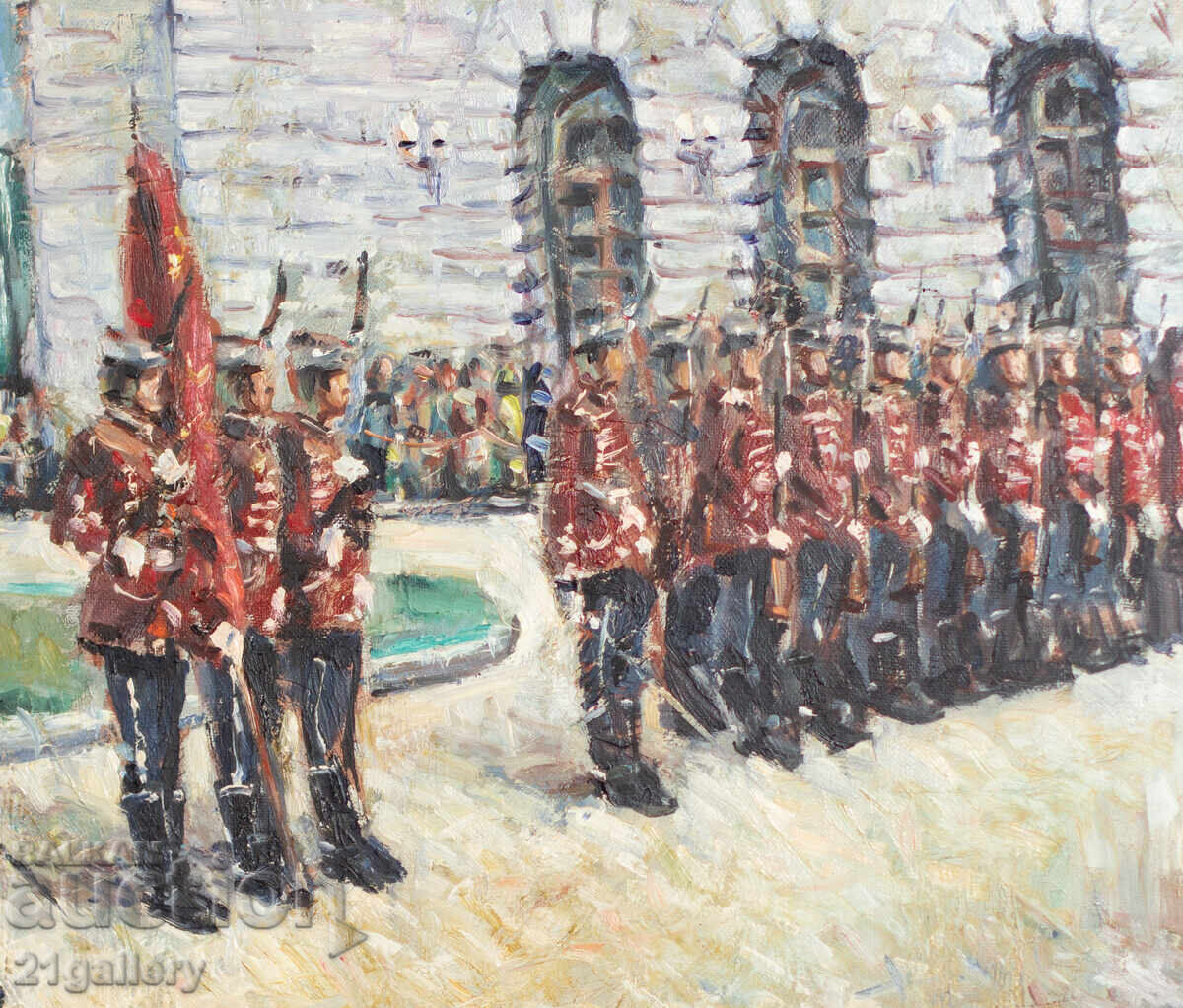 Oil painting, guard of honor 1977 - 6