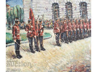 Oil painting, guard of honor 1977