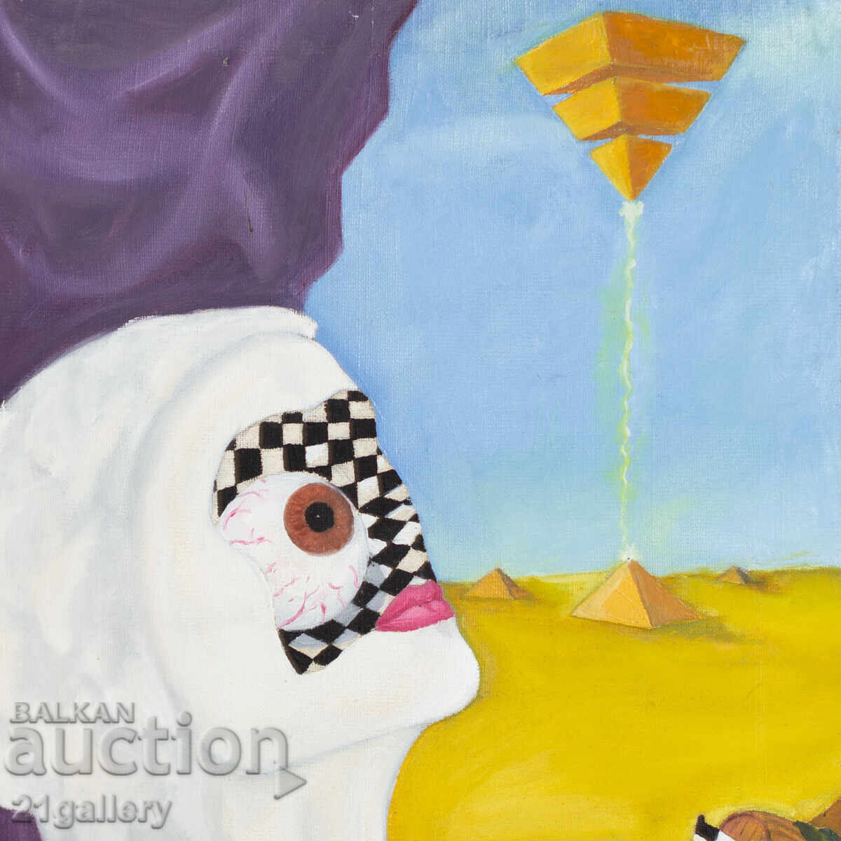 Delivery of Contemporary Surrealist Composition Painting Delivery of Contemporary Surrealist Composition Painting