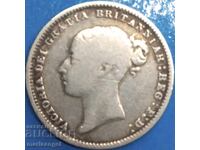 Μεγάλη Βρετανία 6 πένες 1872 Young Victoria Silver