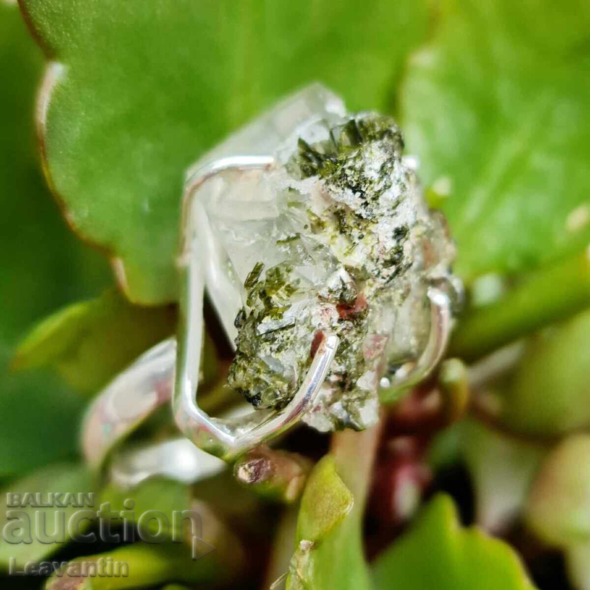 Inel de argint cu Cuarț Epidot - 5