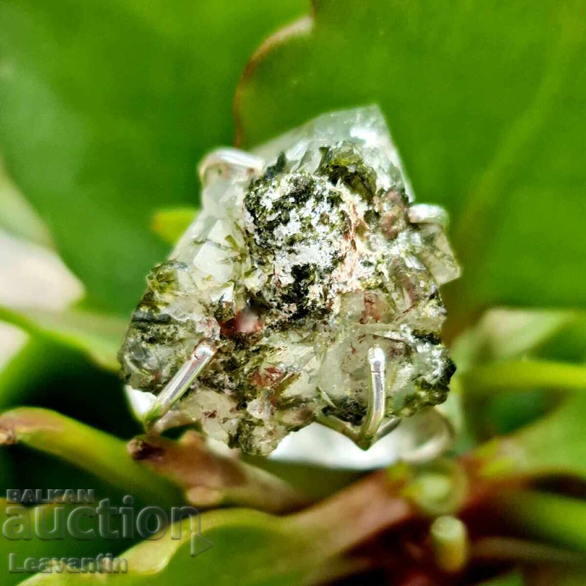 Inel de argint cu Cuarț Epidot - 6