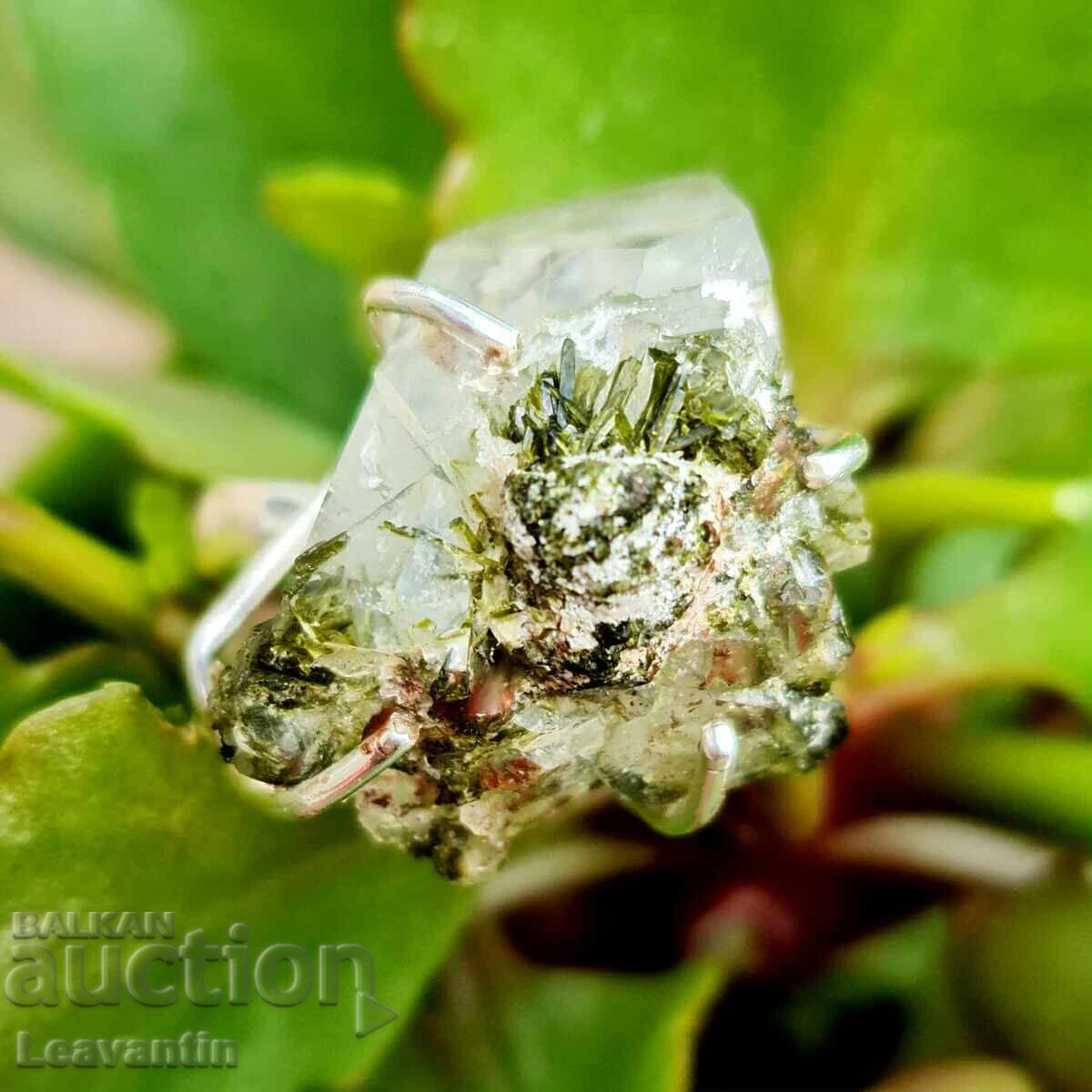 Inel de argint cu Cuarț Epidot