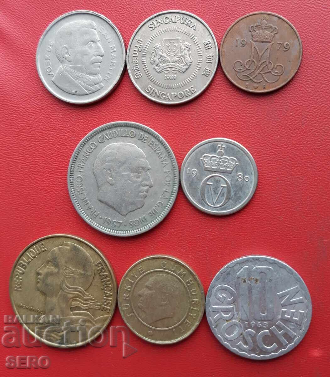 Mixed lot of 8 coins with price 1.01 BGN | € 0.52 Mixed lot of 8 coins with price 1.01 BGN | € 0.52